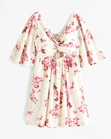 Cutout Poplin Mini Dress