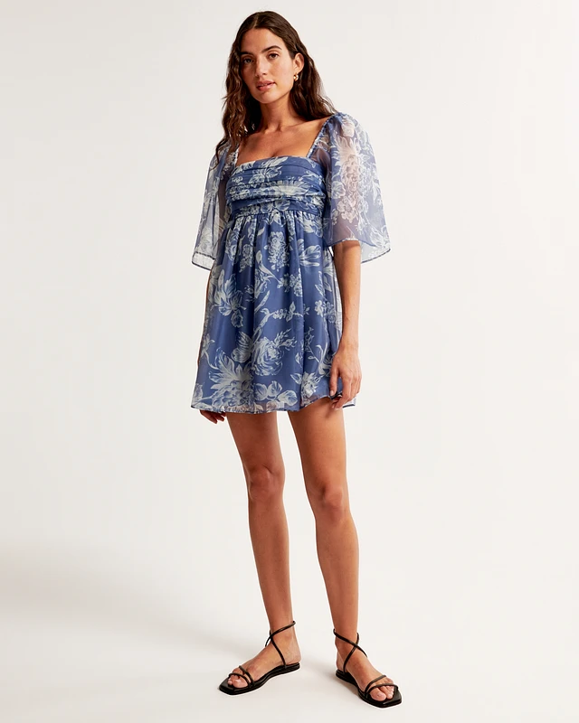 button up black mini dress Carabella Black High-Neck Short-Sleeve Mini Dress – Club L London