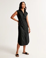 Button-Through Midi Shirt Dress