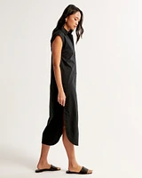 Button-Through Midi Shirt Dress