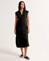 Button-Through Midi Shirt Dress