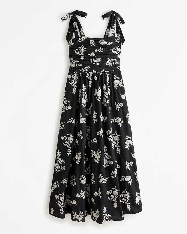 abercrombie and fitch black floral dress Dress Casual Midi By Abercrombie And Fitch In Floral Print, Size:Xl main image 0