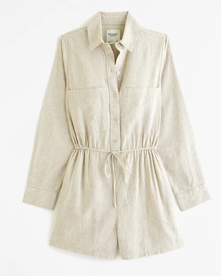 Linen-Blend Easy Waist Romper