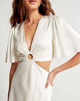 Angel Sleeve O-Ring Cutout Maxi Dress