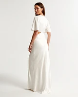 Angel Sleeve O-Ring Cutout Maxi Dress