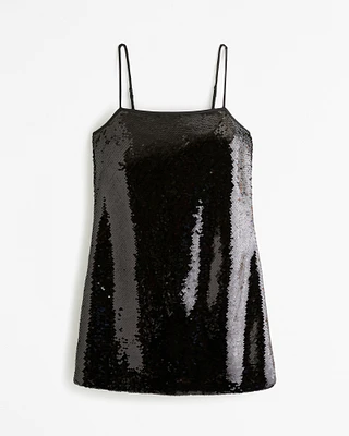 Sequin Squareneck Mini Dress