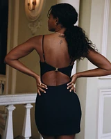 Corset Clasp-Back Mini Dress