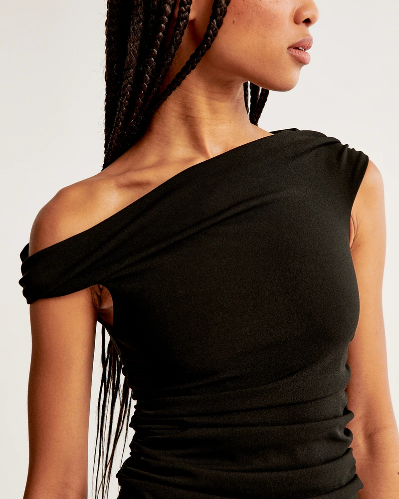 Off-The-Shoulder Twist Ruched Mini Dress