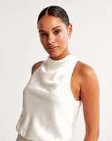 High-Neck Draped Jumpsuit