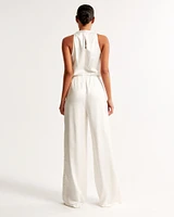 High-Neck Draped Jumpsuit