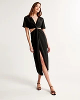 Knotted Cutout Midi Dress