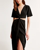 Knotted Cutout Midi Dress