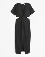 Knotted Cutout Midi Dress