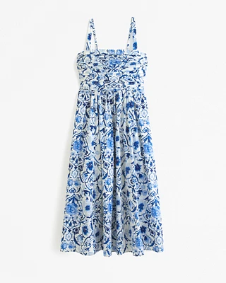 The A&F Emerson Poplin Wide Strap Midi Dress