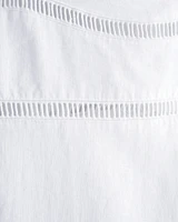 Linen-Blend Strapless Lace-Trim Midi Dress