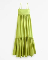 Drama Bow-Back Taffeta Maxi Dress