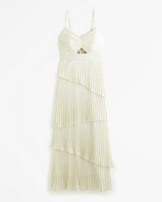 The A&F Giselle Pleated Tiered Maxi Dress