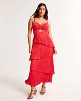 The A&F Giselle Pleated Tiered Maxi Dress