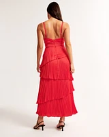 The A&F Giselle Pleated Tiered Maxi Dress