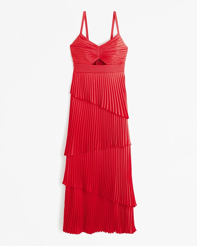 strapless open back dress Pleated Bustier Midi Dress main image 1