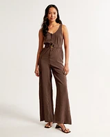 Draped Utility Jumpsuit