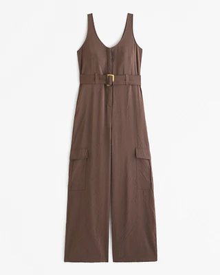 Draped Utility Jumpsuit