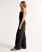 Draped Utility Jumpsuit