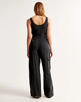 Draped Utility Jumpsuit