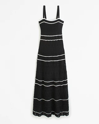 Crochet-Style Maxi Dress