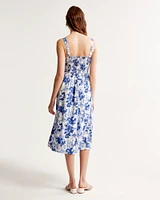 The A&F Emerson Linen-Blend Wide Strap Midi Dress