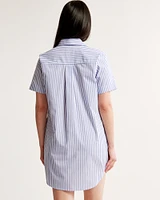 Relaxed Poplin Shirt Dress