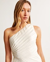 The A&F Giselle Pleated One-Shoulder Maxi Dress