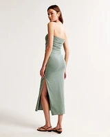 Strapless Knit Midi Dress