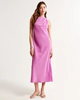 High-Neck Column Midi Dress