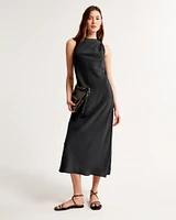 High-Neck Column Midi Dress