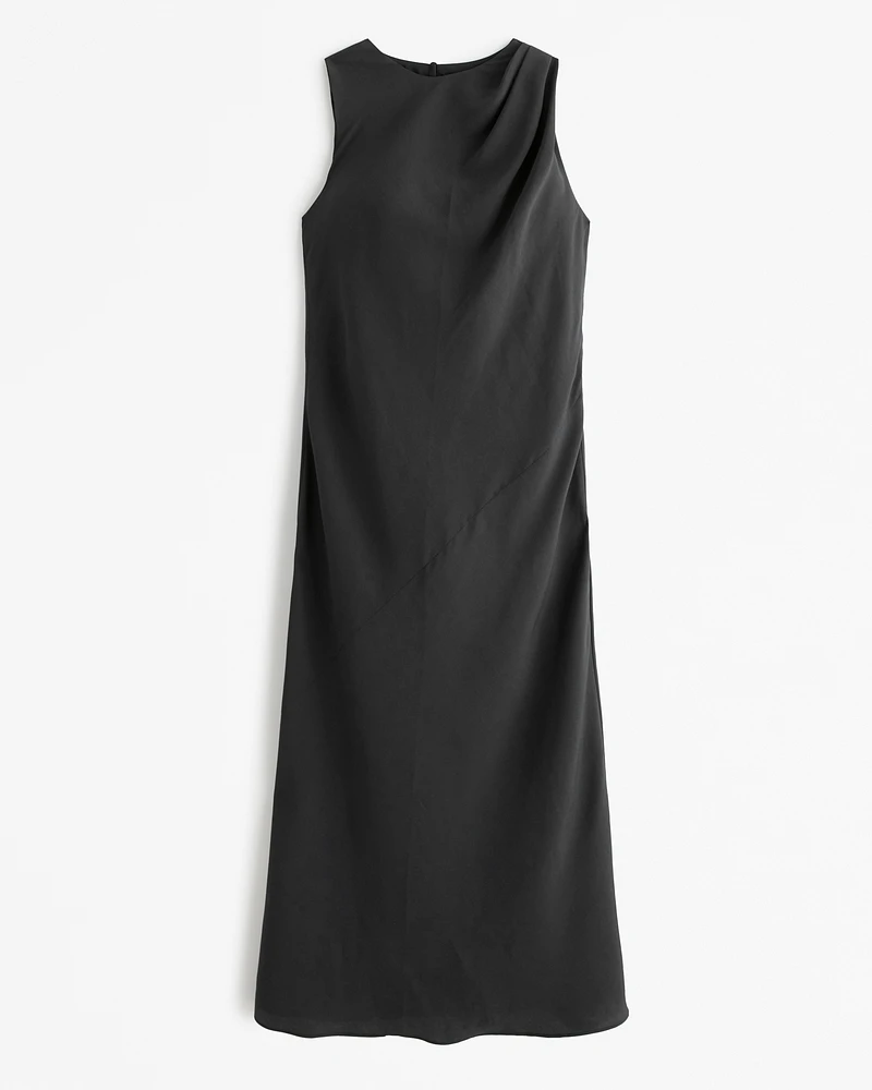 High-Neck Column Midi Dress