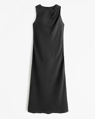 High-Neck Column Midi Dress