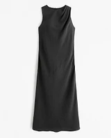 High-Neck Column Midi Dress