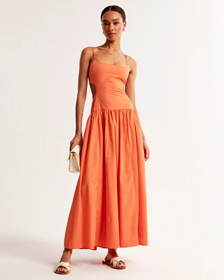 Drop-Waist Cutout Maxi Dress