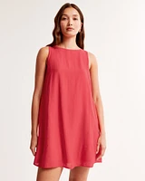 Open-Back Trapeze Mini Dress