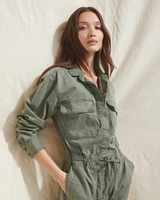 Long-Sleeve Utility Jumpsuit