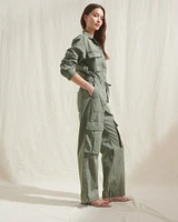 Long-Sleeve Utility Jumpsuit