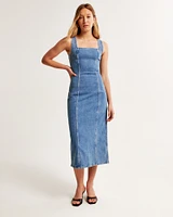 Denim Column Midi Dress