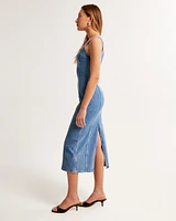 Denim Column Midi Dress