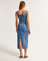 Denim Column Midi Dress