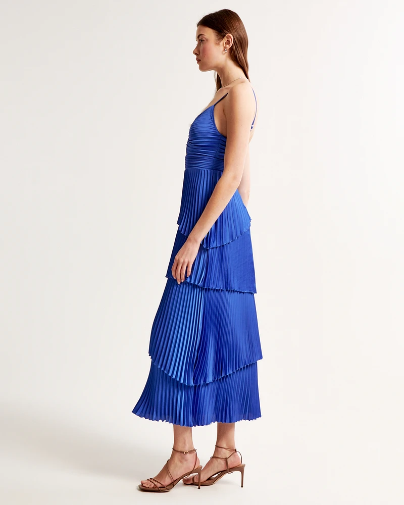 The A&F Giselle Pleated Tiered Maxi Dress