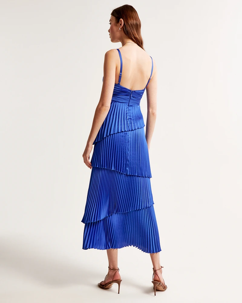 The A&F Giselle Pleated Tiered Maxi Dress