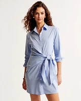 Long-Sleeve Wrap Shirt Dress