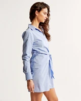 Long-Sleeve Wrap Shirt Dress