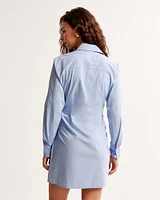 Long-Sleeve Wrap Shirt Dress